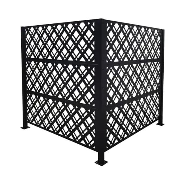Relaxdays Mülltonnenverkleidung, Diamond, 2 Paneele Je Hxb 120 X 120 Cm, Modularer Sichtschutz, Mülltonnenzaun, Schwarz thumbnail