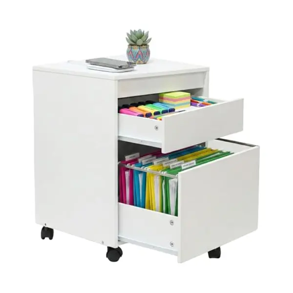 Rolcontainer-wit-40x57x40 Cm-met Wielen-met Opbergruimte thumbnail
