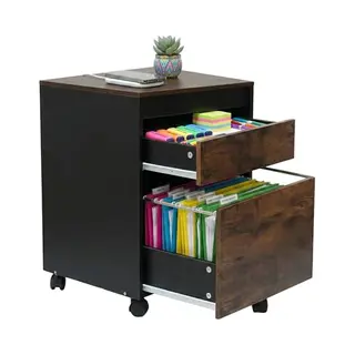 Rolcontainer - Bruin-zwart - 40x57x40 Cm - Met Wielen