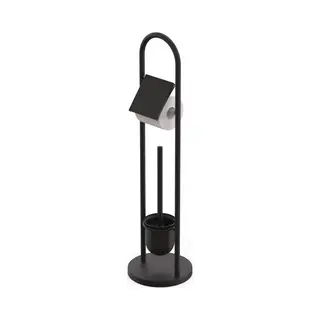 Toiletbutler - 79 Cm - Met Toiletborstel - Rvs - Zwart