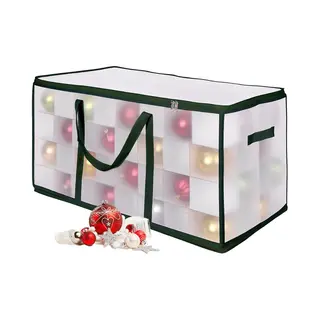 Kerstballen Opbergbox - Voor 128 Ballen - Kunststof - Transparant-groen