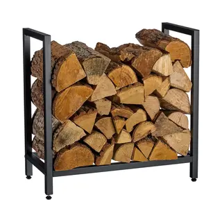 Relaxdays Kaminholzregal, Metall, Hbt, 62, 5 X 65 X 30, 5 Cm, Brennholzregal Für Feuerholz, Stapelholz, Brennholz, Schwarz
