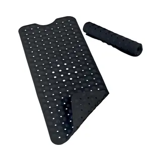 Relaxdays Duschmatte Badewannenmatte Xxl, Höhe 7 Mm, Kunststoff, Rechteckig, Schwarz