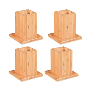 Relaxdays Möbelerhöher 4er Set, Erhöhung Um 14 Cm, Für Tische, Betten Und Andere Möbel, Hxbxt 15, 5x14, 5x14, 5 Cm, Natur
