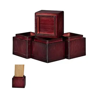 Möbelerhöher 4er Set, Erhöhung Um 8, 5 Cm, Für Tische, Stühle Und Andere Möbel, Hxbxt 10x11, 5x11, 5 Cm, Rotbraun - Relaxdays
