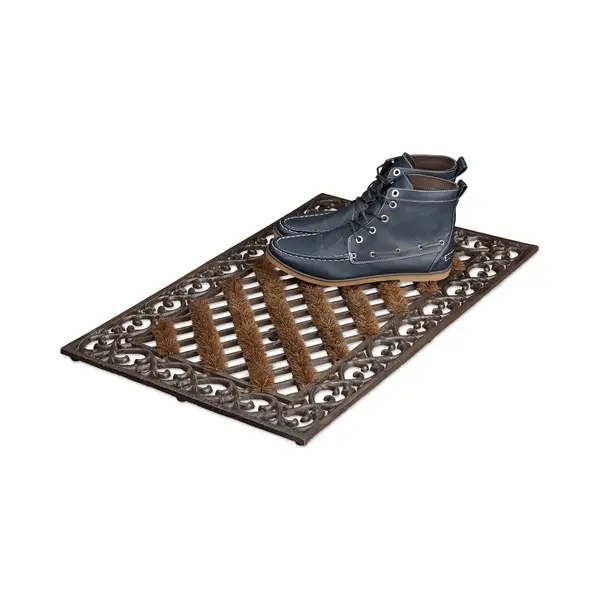 Deurmat Gietijzer - Met Borstels - Metaal - Rechthoekig - 4 X 72 X 46 Cm - Antislip thumbnail