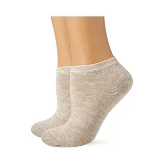 Camano Damen Füßlinge 3318, 2er Pack, Gr. 39/42, Beige (Natural Melange 0011)