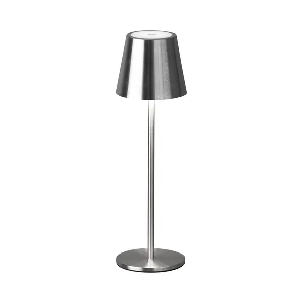 Fh Lighting Led-Akku-Tischleuchte Viletto, Nickelfarben, IP54 thumbnail