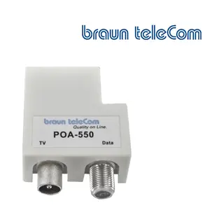 Braun Telecom Braun Poa-550 | Ziggo | Opdruk Tv/ Data Splitter (F/ Iec) | Storingsvrije Scheiding Data/ Tv