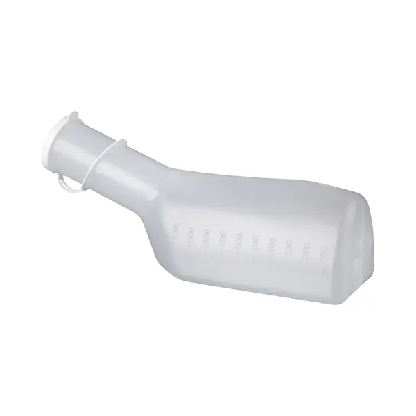 DocMed Urin-Flasche Urinflasche Eckig, Für Männer (Volumen Von 1000 Ml, 1 St., Urinflasche, Hygienisch, Desinfizierbar), Ideal Für Den Privaten thumbnail
