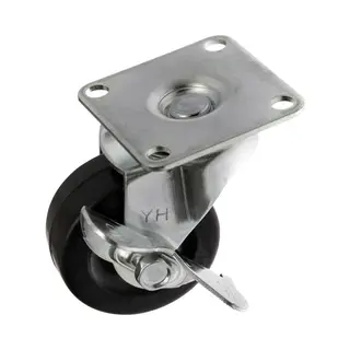Toolcraft To-5137887 meubelwieltje Zwart, Metallic 50 kg Rubber 5 cm 1 stuk(s)