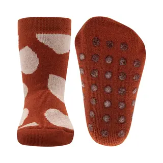 Antislipsok Ewers Oranjebruin Met Beige Harten - Biologisch Katoen Gots-27/28