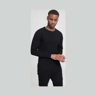 Urban Classics Fitted Stretch L/S T-shirt Crew neck Long sleeve Cotton, Elastane