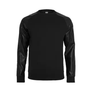 Urban Classics Urban Classic Raglan Leather Imitation Crew T-shirt