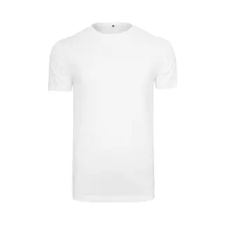 Build Your Brand Herren T-Shirt Round Neck, Männer Basic T-Shirt Mit Rundhalsausschnit, Regular Fit, Baumwolle, White, M