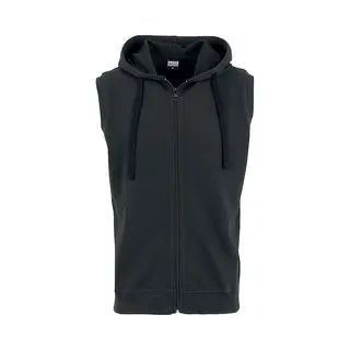 Urban Classics Sleeveless Terry Zip Hoodie Jacket Black