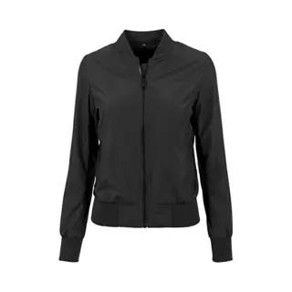 Build Your Brand Ladies Nylon Bomber Jacket Damenjacke Jacke Damen, Größe, Xl, Farbe, Black