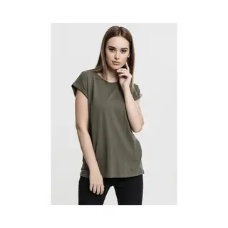 Urban Classics Dames Extended Shoulder Tee T-Shirt Rundhals Korte Mouwen Katoen, Tricot