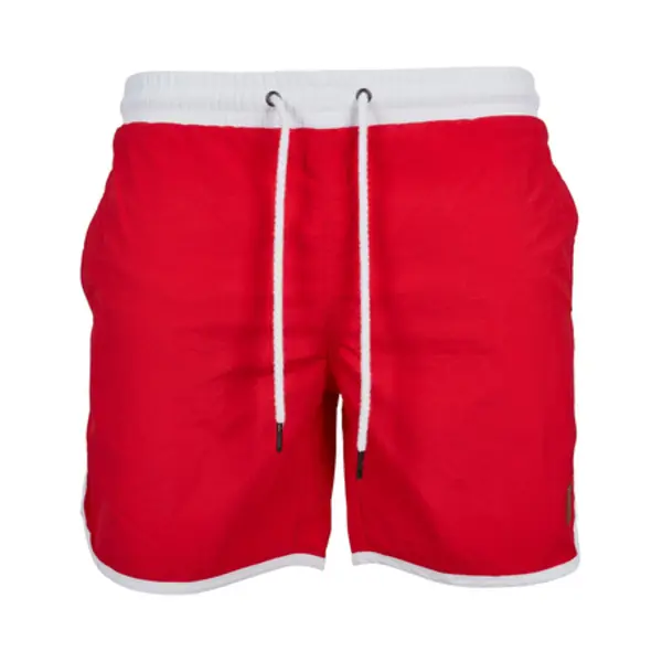Urban Classics Herren Schwimmshirt Retro Swimshorts, Rot (Firered/White 01314), X-Large Männlich Rot, Weiß thumbnail