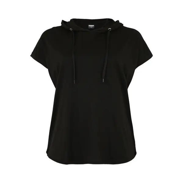 Urban Classics Ladies Sleeveless Jersey Hoody T-Shirt Black thumbnail
