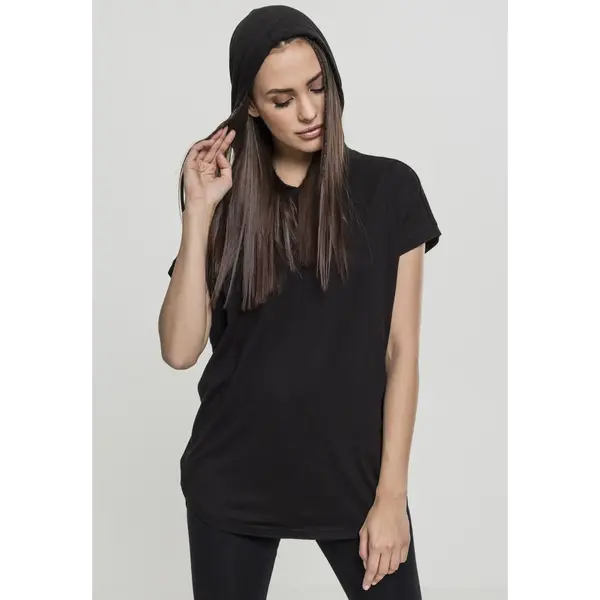 Urban Classics T-shirt - Ladies Sleeveless Jersey Hoodie - Xs Tot 4XL - Voor Vrouwen - Zwart thumbnail
