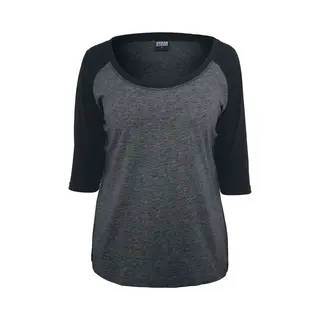 Urban Classics Ladies 3/4 Contrast Raglan Tee T-shirt Scoop neck 3/4 sleeve Cotton