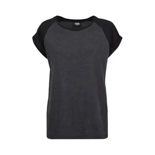 Urban Classics Ladies Contrast Raglan Tee T-shirt Crew neck Short sleeve Cotton, Viscose