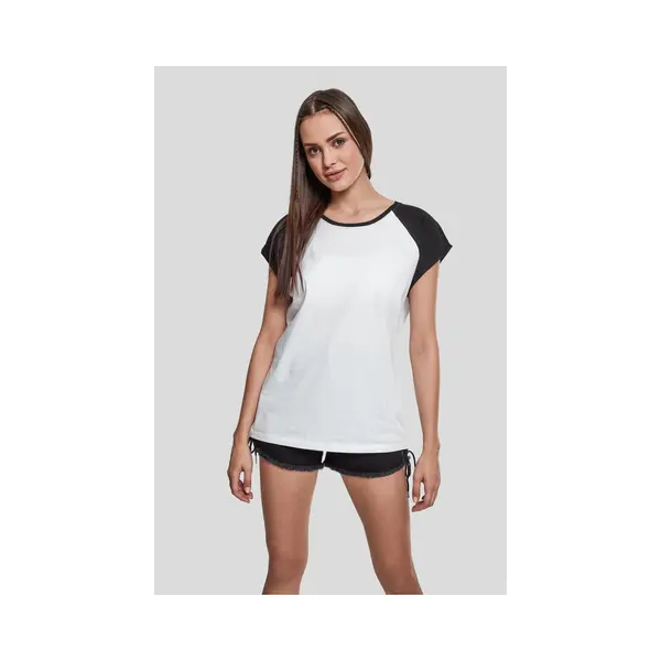 Urban Classics Ladies Contrast Raglan Tee T-Shirt Rundhals Kurzärmel Baumwolle, Viskose thumbnail