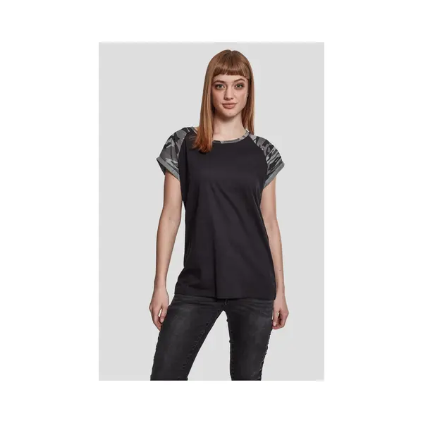 Urban Classics Ladies Contrast Raglan Tee T-Shirt Rundhals Kurzärmel Baumwolle, Viskose thumbnail