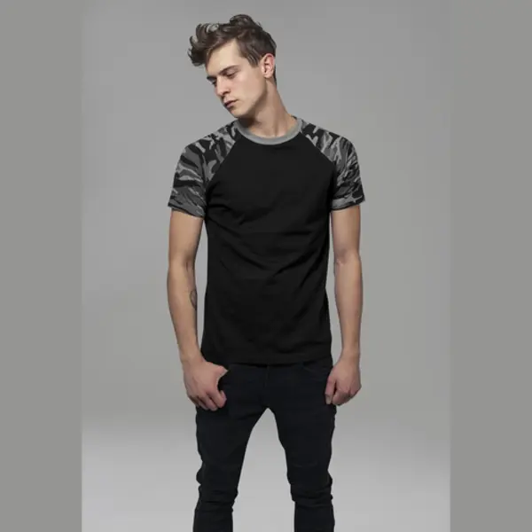 Urban Classics Raglan Contrast Tee T-Shirt Rundhals Kurzärmel Baumwolle, Trikot thumbnail