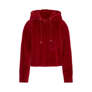 Urban Classics Damen Ladies Oversize Short Teddy Hoody Kapuzenpullover, Per Pack Rot (Burgundy 00606), X-Small (Herstellergröße, Xs)