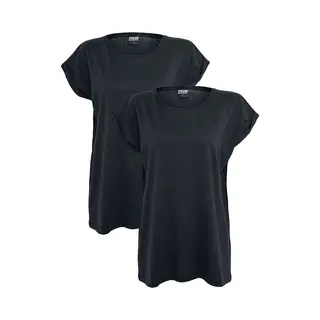 Urban Classics Ladies Extended Shoulder Tee 2 Pack T-Shirt Black