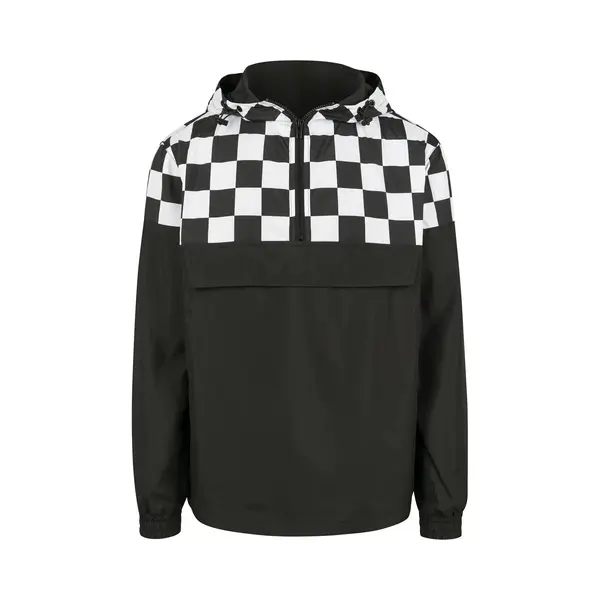 Urban Classics Herren Jacke Check Pull Over Jacket, Schwarz (Blk/Chess 01713), Small (Herstellergröße, S) thumbnail