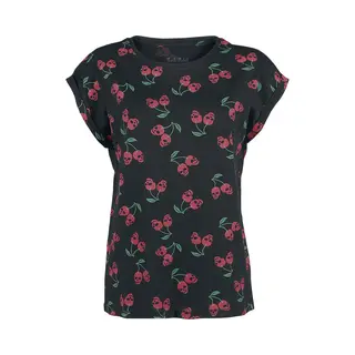 Rock Rebel By Emp Ladies Extended Shoulder Tee T-Shirt Black