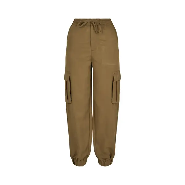 Urban Classics - Viscose Twill Cargobroek - S - Groen thumbnail