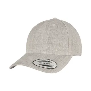 Flexfit Unisex Kappe 5-Panel Premium Curved Visor Snapback Cap Baseballkappe, Heather Grey, One Size