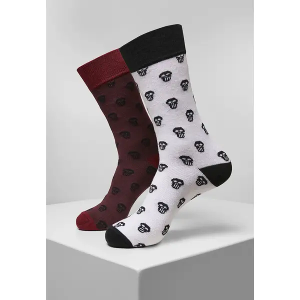 Urban Classics Skull Allover 2-Pack Burgundy/white 47-50 thumbnail