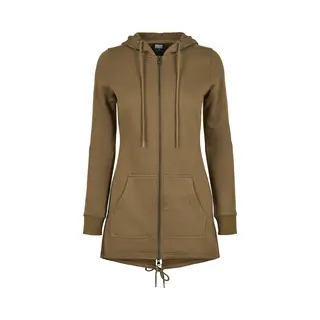 Urban Classics Damen Sweat Parka – Langer Zip Hoodie Mit Kapuze Und Kängurutasche Aus Baumwolle Mix Für Freizeit Alltag Und Gemütliche