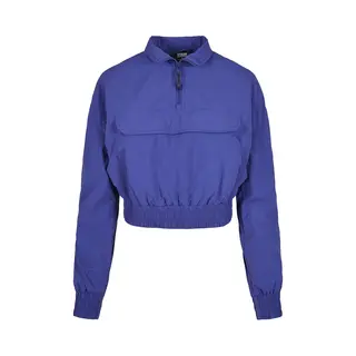 Urban Classics Jacke Ladies Cropped Crinkle Nylon Pull Over Jacket Bluepurple S