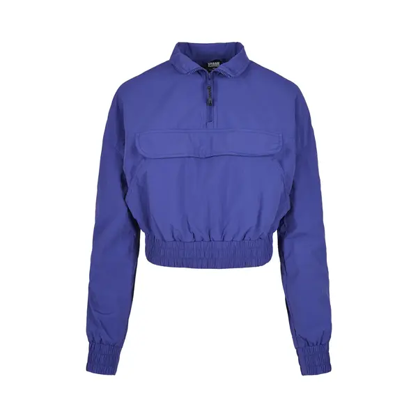 Urban Classics Jacke Ladies Cropped Crinkle Nylon Pull Over Jacket Bluepurple S thumbnail