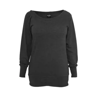 Urban Classics Ladies Wideneck Crewneck Sweatshirt Charcoal In Xxl