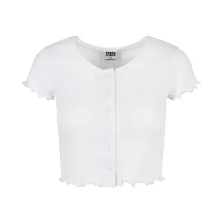 Women's T-shirt Urban Classics Cropped Button Up Rib