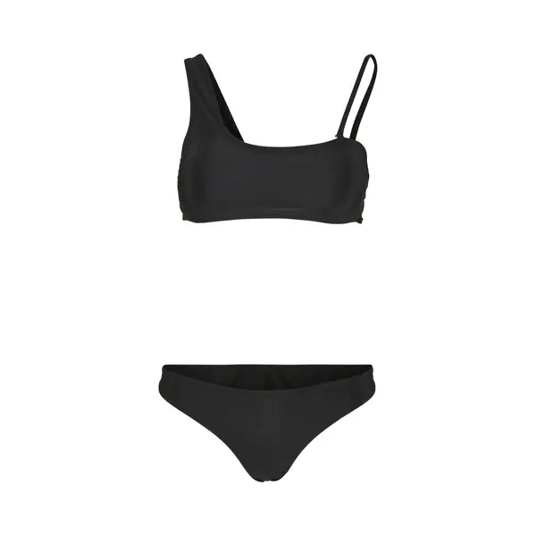 Urban Classics - Recycled Asymmetric Tank Top Bikini Set - L - Zwart thumbnail