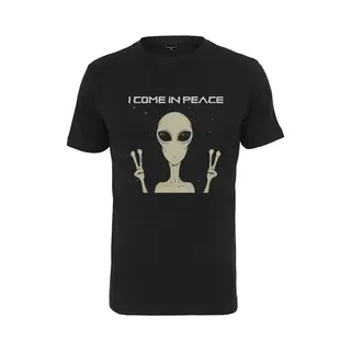Mt, Herren, Shirts, I Come In Peace Tee, Schwarz, (Xs)