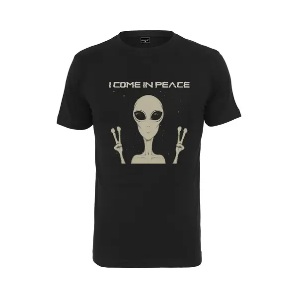 Mt, Herren, Shirts, I Come In Peace Tee, Schwarz, (Xxl) thumbnail