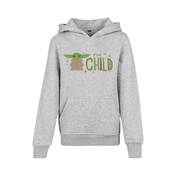 Mister Tee Kinder Kapuzenpullover Kids Mandalorian The Child Hoody Heather Grey 122/128 thumbnail