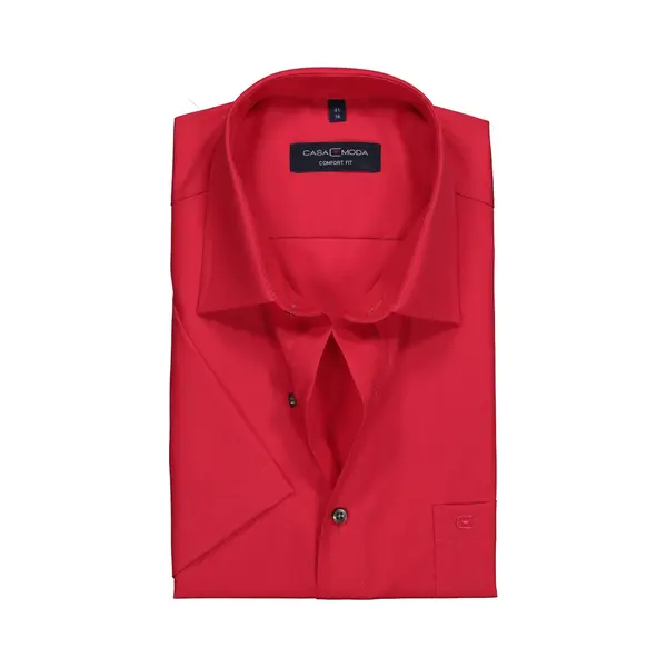Casamoda Businesshemd Kurzarm Uni Comfort Fit Sattes Rot 49 thumbnail