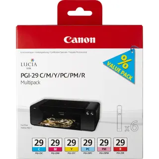 Canon 4873B005 inktcartridge 6 stuk(s) Origineel Cyaan, Magenta, Foto cyaan, Foto magenta, Rood, Geel