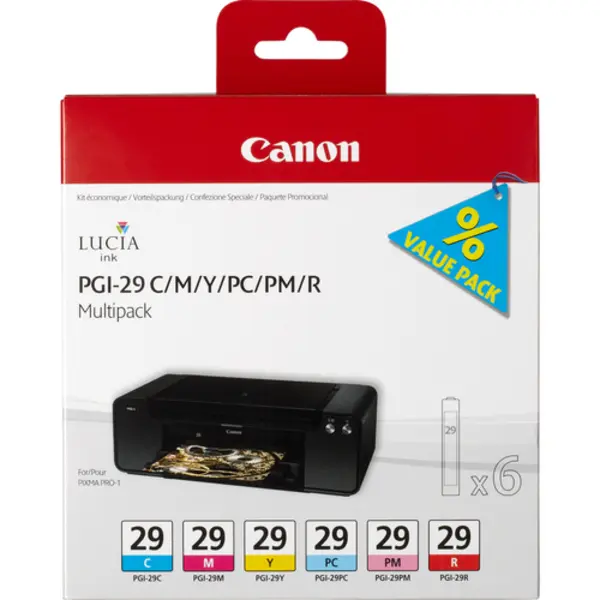 Canon 4873B005 inktcartridge 6 stuk(s) Origineel Cyaan, Magenta, Foto cyaan, Foto magenta, Rood, Geel thumbnail