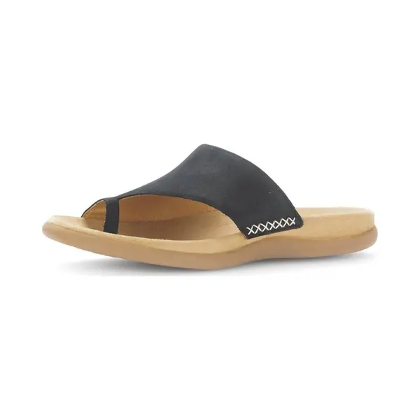 Gabor Lanzarote Navy Nubuck Womens Toe Post Sandals 03.700.16 In A Plain Leather In Size 36 thumbnail